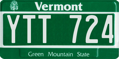 VT license plate YTT724