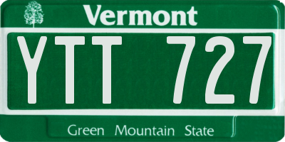 VT license plate YTT727