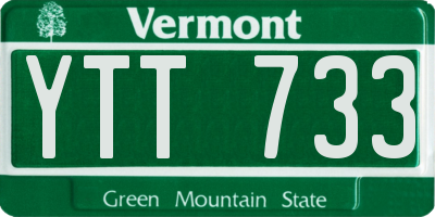 VT license plate YTT733