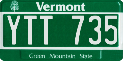 VT license plate YTT735