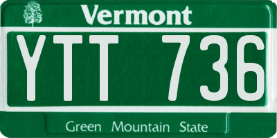 VT license plate YTT736
