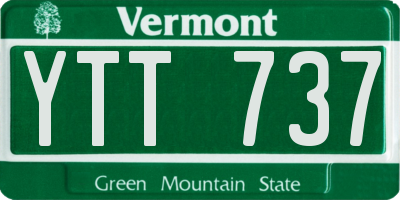 VT license plate YTT737