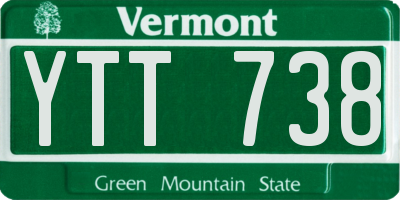 VT license plate YTT738