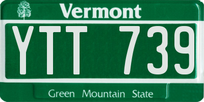 VT license plate YTT739