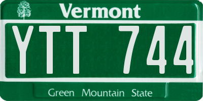 VT license plate YTT744