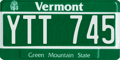 VT license plate YTT745