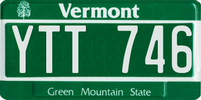 VT license plate YTT746