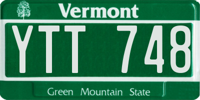 VT license plate YTT748