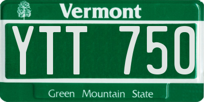 VT license plate YTT750