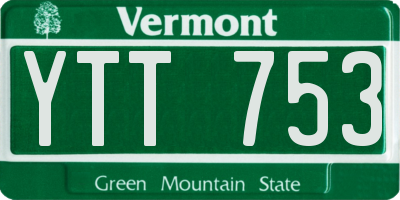 VT license plate YTT753