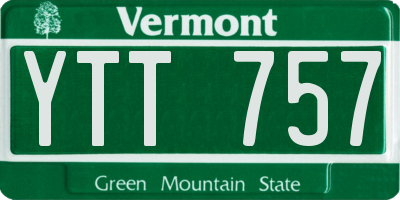 VT license plate YTT757