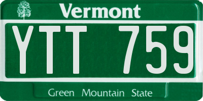 VT license plate YTT759