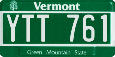 VT license plate YTT761