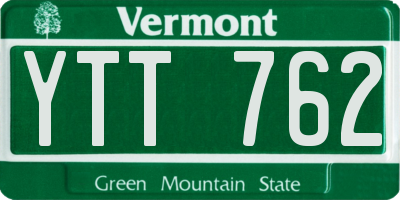 VT license plate YTT762