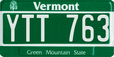 VT license plate YTT763