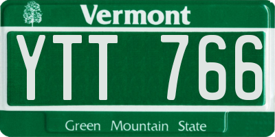 VT license plate YTT766