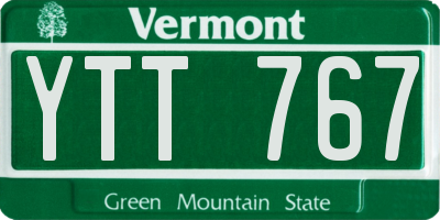 VT license plate YTT767