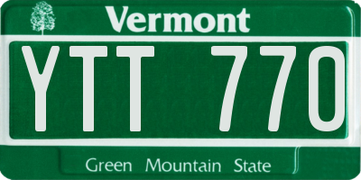 VT license plate YTT770