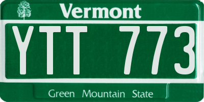 VT license plate YTT773