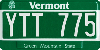 VT license plate YTT775