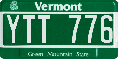 VT license plate YTT776