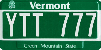 VT license plate YTT777