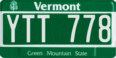 VT license plate YTT778