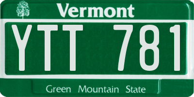 VT license plate YTT781