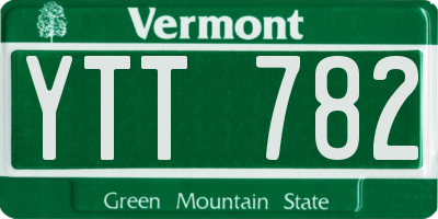 VT license plate YTT782