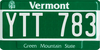 VT license plate YTT783
