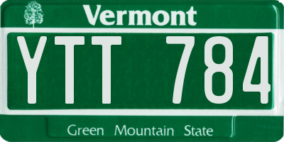 VT license plate YTT784
