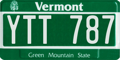 VT license plate YTT787