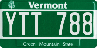 VT license plate YTT788