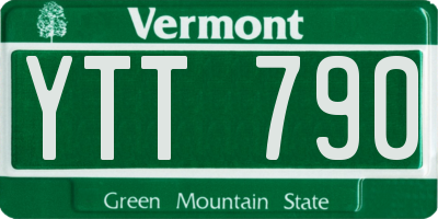 VT license plate YTT790