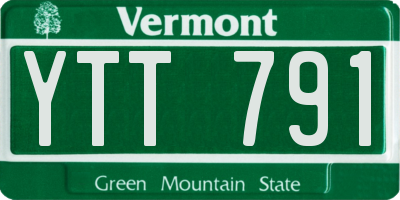 VT license plate YTT791