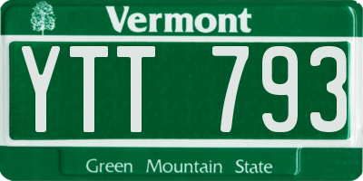 VT license plate YTT793