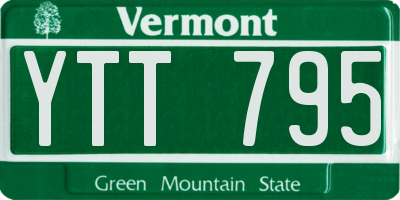 VT license plate YTT795