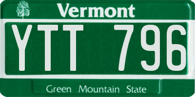 VT license plate YTT796