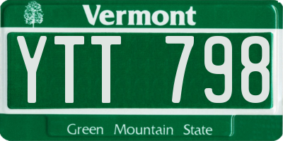 VT license plate YTT798