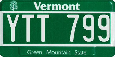 VT license plate YTT799