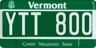 VT license plate YTT800