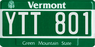 VT license plate YTT801