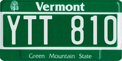 VT license plate YTT810