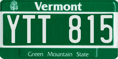 VT license plate YTT815