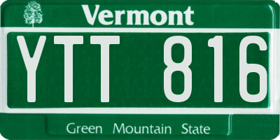 VT license plate YTT816