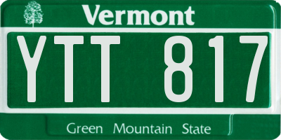 VT license plate YTT817