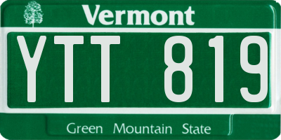 VT license plate YTT819