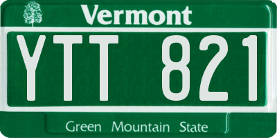 VT license plate YTT821