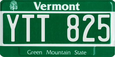 VT license plate YTT825