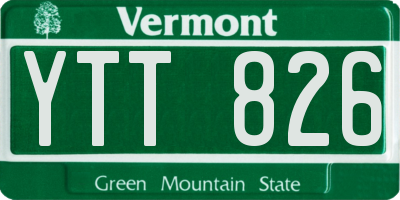 VT license plate YTT826
